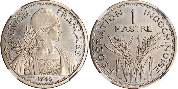 1 Piastre French Indochina (1887-1954) 銅/镍 