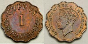 1 Piastre British Cyprus (1914–1960) 青铜 乔治六世 (1895-1952)