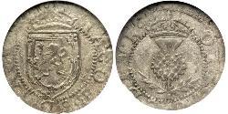 1 Plack Regno di Scozia (843-1707) Argento James I (1566-1625)