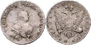 1 Poltina Empire russe (1720-1917) Argent Ielizaveta I Petrovna  (1709-1762)