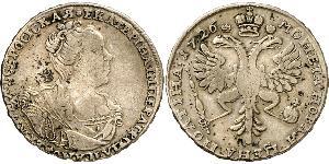 1 Poltina Empire russe (1720-1917) Argent Catherine I (1684-1727)