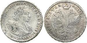 1 Poltina Impero russo (1720-1917) Argento Pietro I di Russia(1672-1725)