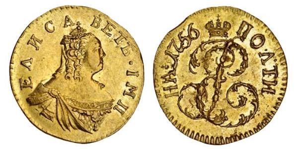 1 Poltina Russisches Reich (1720-1917) Gold Jelisaweta I Petrowna (1709-1762)