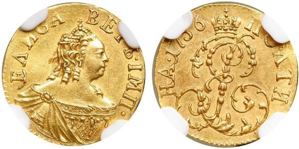 1 Poltina Imperio ruso (1720-1917) Oro Isabel I (1709-1762)