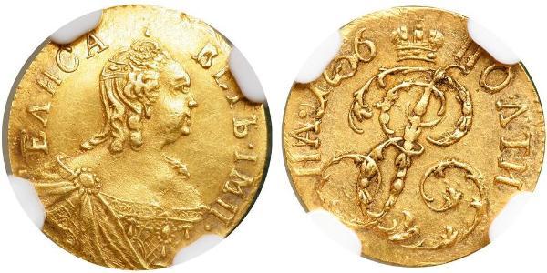 1 Poltina Impero russo (1720-1917) Oro Elisabetta I (1709-1762)