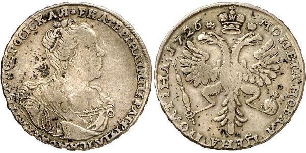 1 Poltina Russisches Reich (1720-1917) Silber Katharina I (1684-1727)