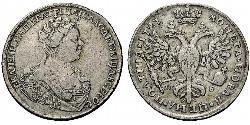 1 Poltina 俄罗斯帝国 (1721 - 1917) 銀 叶卡捷琳娜一世 (1684 - 1727)
