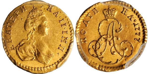 1 Poltina / 1/2 Ruble Russian Empire (1720-1917) Gold Catherine II (1729-1796)