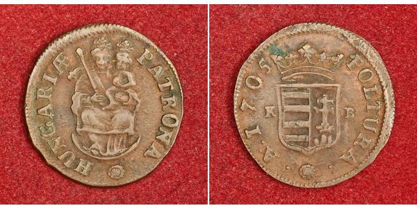 1 Poltura Hungary Copper Francis II Rákóczi (1676 – 1735)