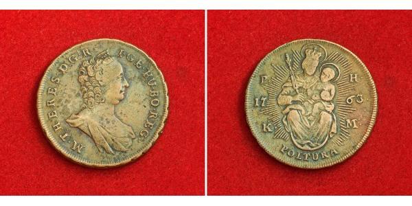 1 Poltura Королевство Венгрия (1000-1918) Медь Maria Theresa of Austria (1717 - 1780)