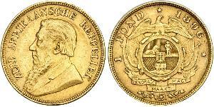 1 Pond South Africa Gold Paul Kruger (1825 - 1904)