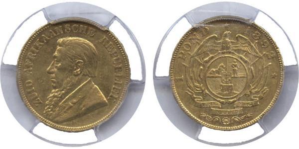 1 Pond South Africa Gold Paul Kruger (1825 - 1904)