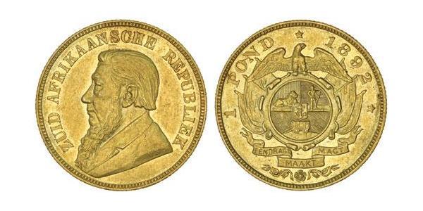 1 Pond Südafrika Gold Paul Kruger (1825 - 1904)