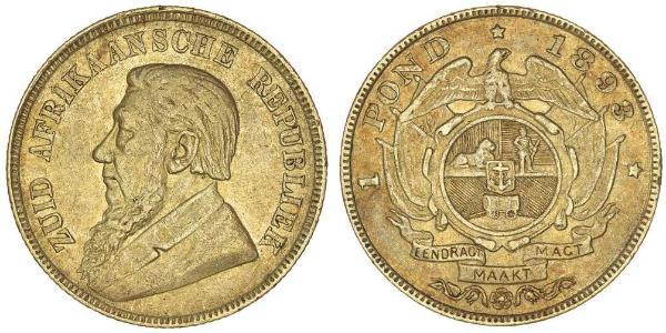 1 Pond Südafrika Gold Paul Kruger (1825 - 1904)