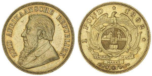 1 Pond Südafrika Gold Paul Kruger (1825 - 1904)