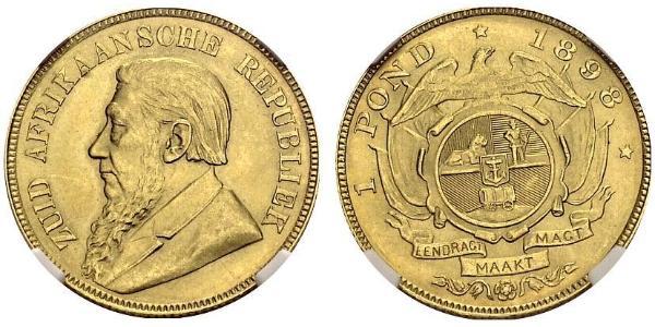 1 Pond Südafrika Gold Paul Kruger (1825 - 1904)