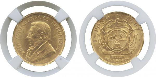 1 Pond Afrique du Sud Or Paul Kruger (1825 - 1904)