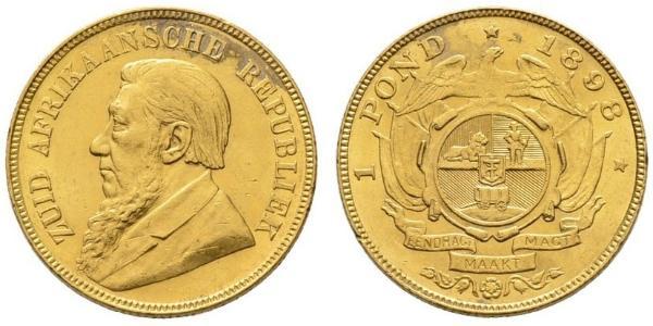 1 Pond Afrique du Sud Or Paul Kruger (1825 - 1904)