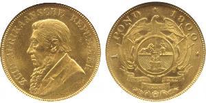 1 Pond Sudafrica Oro Paul Kruger (1825 - 1904)