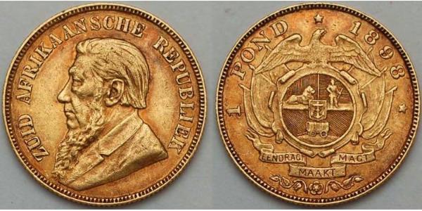 1 Pond Sudafrica Oro Paul Kruger (1825 - 1904)