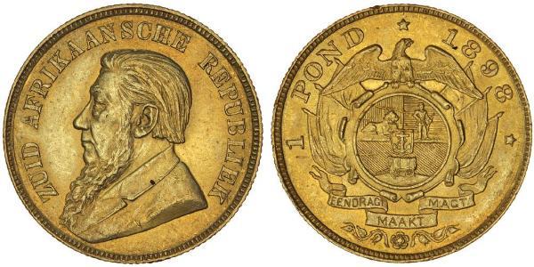 1 Pond Sudáfrica Oro Paul Kruger (1825 - 1904)