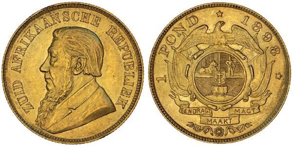 1 Pond Sudáfrica Oro Paul Kruger (1825 - 1904)