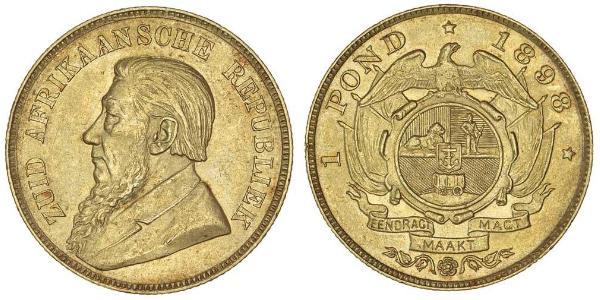 1 Pond Sudáfrica Oro Paul Kruger (1825 - 1904)