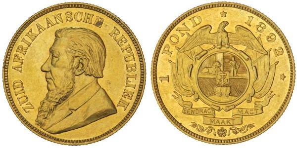 1 Pond Південно-Африканська Республіка Золото Поль Крюгер (1825 - 1904)