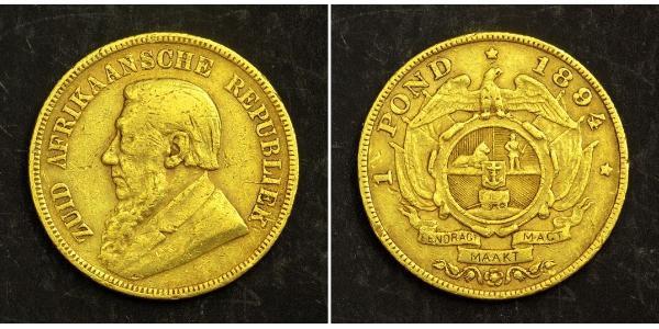 1 Pond Південно-Африканська Республіка Золото Поль Крюгер (1825 - 1904)