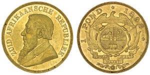 1 Pond Южно-Африканская Республика Золото Крюгер, Пауль (1825 - 1904)