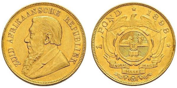 1 Pond Южно-Африканская Республика Золото Крюгер, Пауль (1825 - 1904)