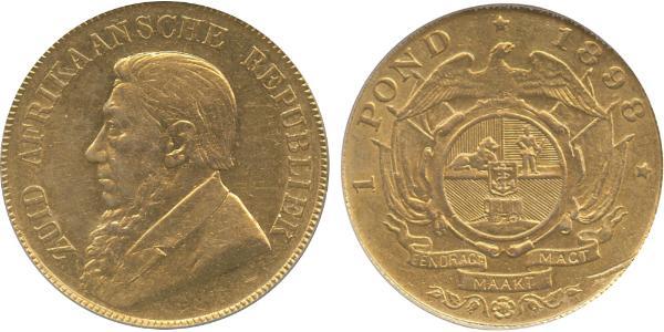 1 Pond Южно-Африканская Республика Золото Крюгер, Пауль (1825 - 1904)