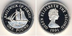 1 Pound Isola di Jersey Argento 