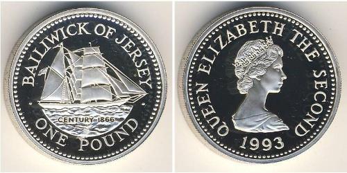 1 Pound Isola di Jersey Argento Elisabetta II (1926-2022)