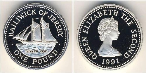 1 Pound Isola di Jersey Argento 
