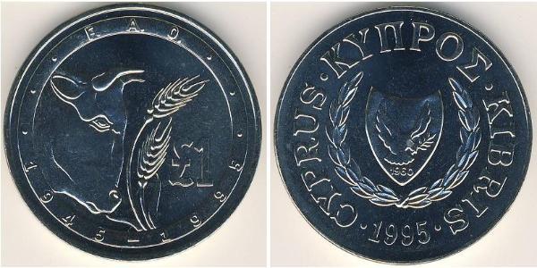 1 Pound Chypre (1960 - ) Cuivre/Nickel 