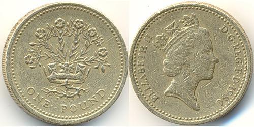 1 Pound Vereinigtes Königreich (1922-) Messing/Nickel Elizabeth II (1926-2022)