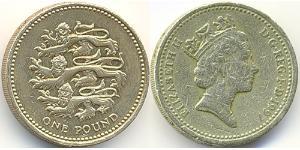 1 Pound United Kingdom (1922-) Brass/Nickel Elizabeth II (1926-2022)