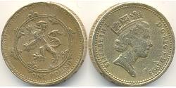 1 Pound Feriind Kiningrik (1922-) Nickel/Laiton Elizabeth II (1926-2022)