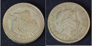 1 Pound Feriind Kiningrik (1922-) Nickel/Laiton Elizabeth II (1926-2022)