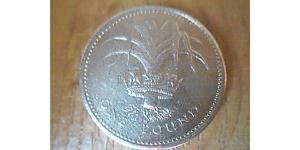 1 Pound Feriind Kiningrik (1922-) Nickel/Laiton Elizabeth II (1926-2022)