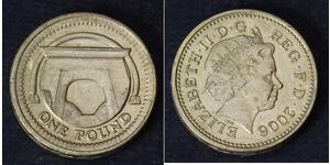 1 Pound Feriind Kiningrik (1922-) Nickel/Laiton Elizabeth II (1926-2022)