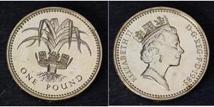 1 Pound Reino Unido (1922-) Níquel/Latón Isabel II (1926-2022)