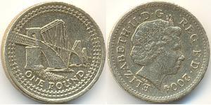 1 Pound Reino Unido (1922-) Níquel/Latón Isabel II (1926-2022)