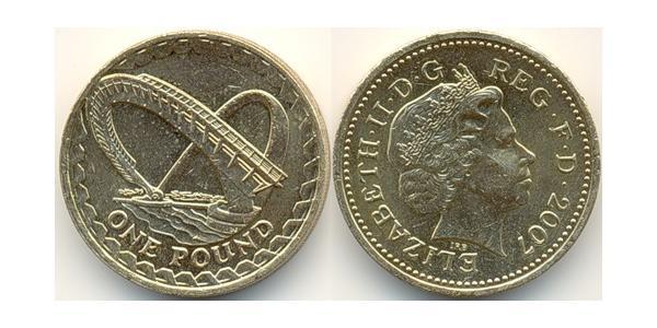 1 Pound Reino Unido (1922-) Níquel/Latón Isabel II (1926-2022)