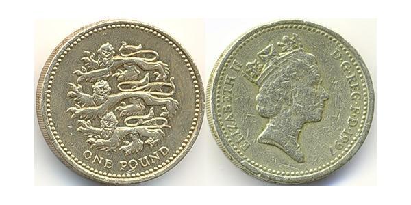 1 Pound Reino Unido (1922-) Níquel/Latón Isabel II (1926-2022)