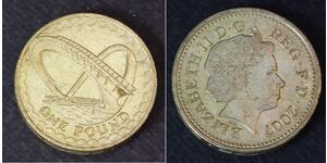 1 Pound Regno Unito (1922-) Ottone/Nichel Elisabetta II (1926-2022)