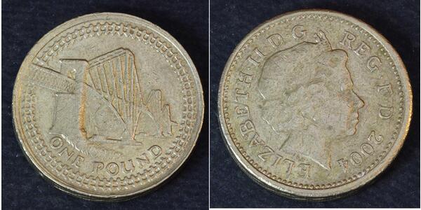 1 Pound Regno Unito (1922-) Ottone/Nichel Elisabetta II (1926-2022)