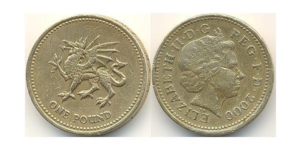 1 Pound Regno Unito (1922-) Ottone/Nichel Elisabetta II (1926-2022)