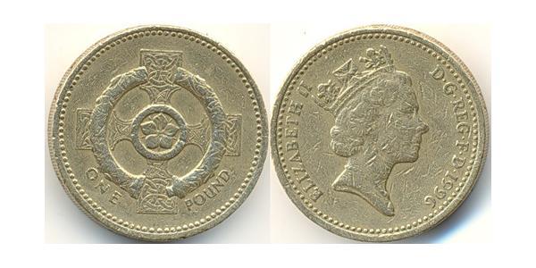 1 Pound Regno Unito (1922-) Ottone/Nichel Elisabetta II (1926-2022)